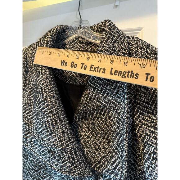 Jessica Simpson Women’s Black White Tweed Wrap Belted Coat Jacket XS - Picture 13 of 14